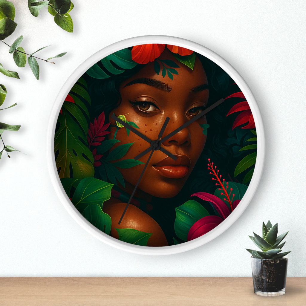 Tropical Wall Clock with Jungle Aesthetic