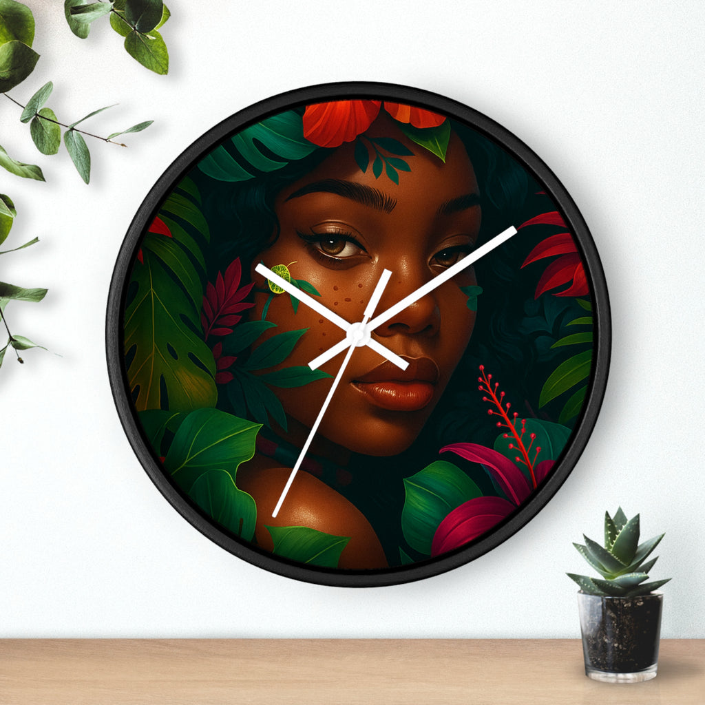 Tropical Wall Clock with Jungle Aesthetic