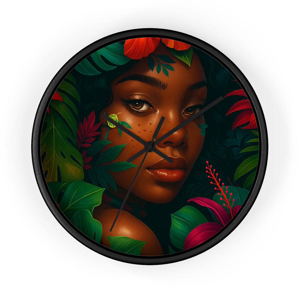 Tropical Wall Clock with Jungle Aesthetic