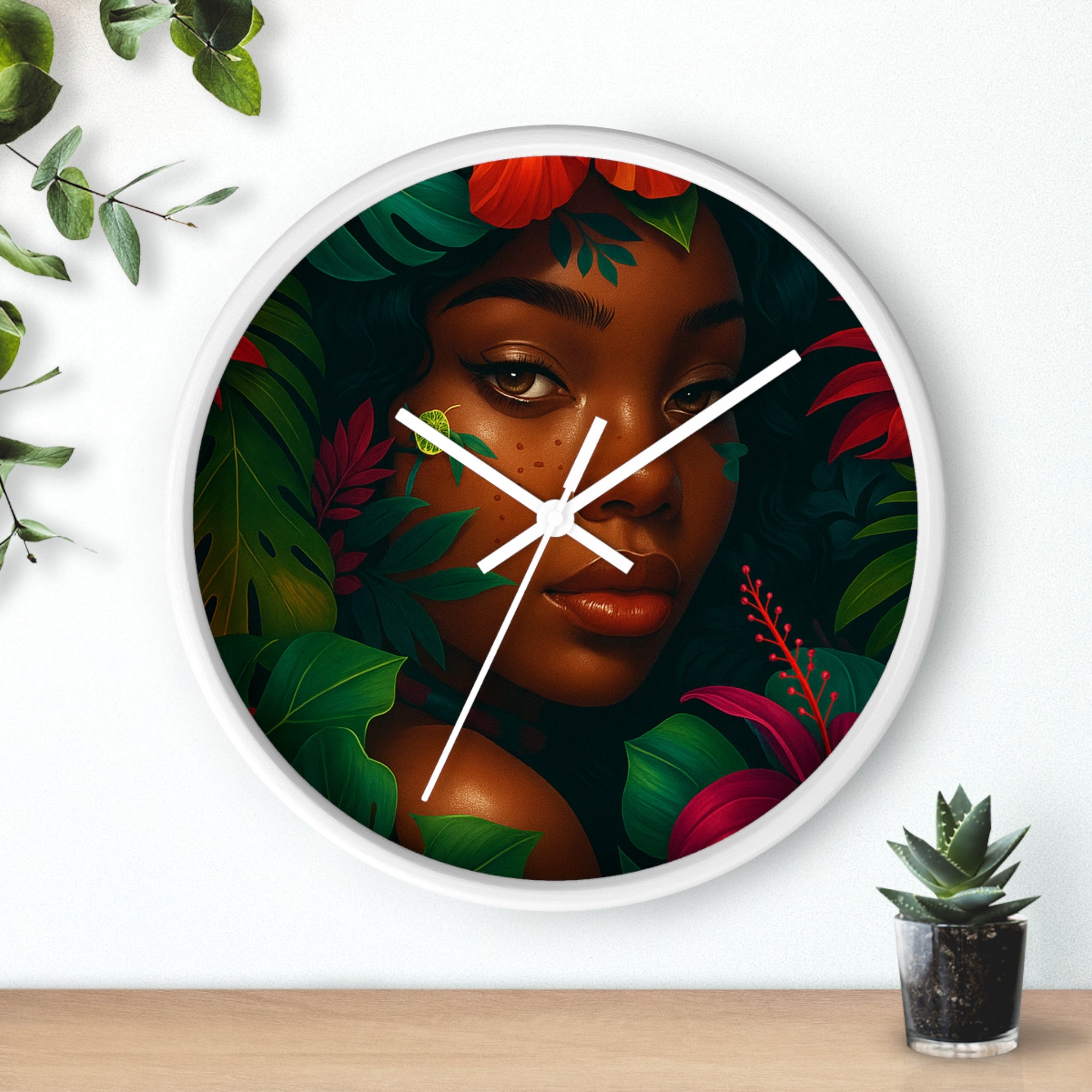 Tropical Wall Clock with Jungle Aesthetic