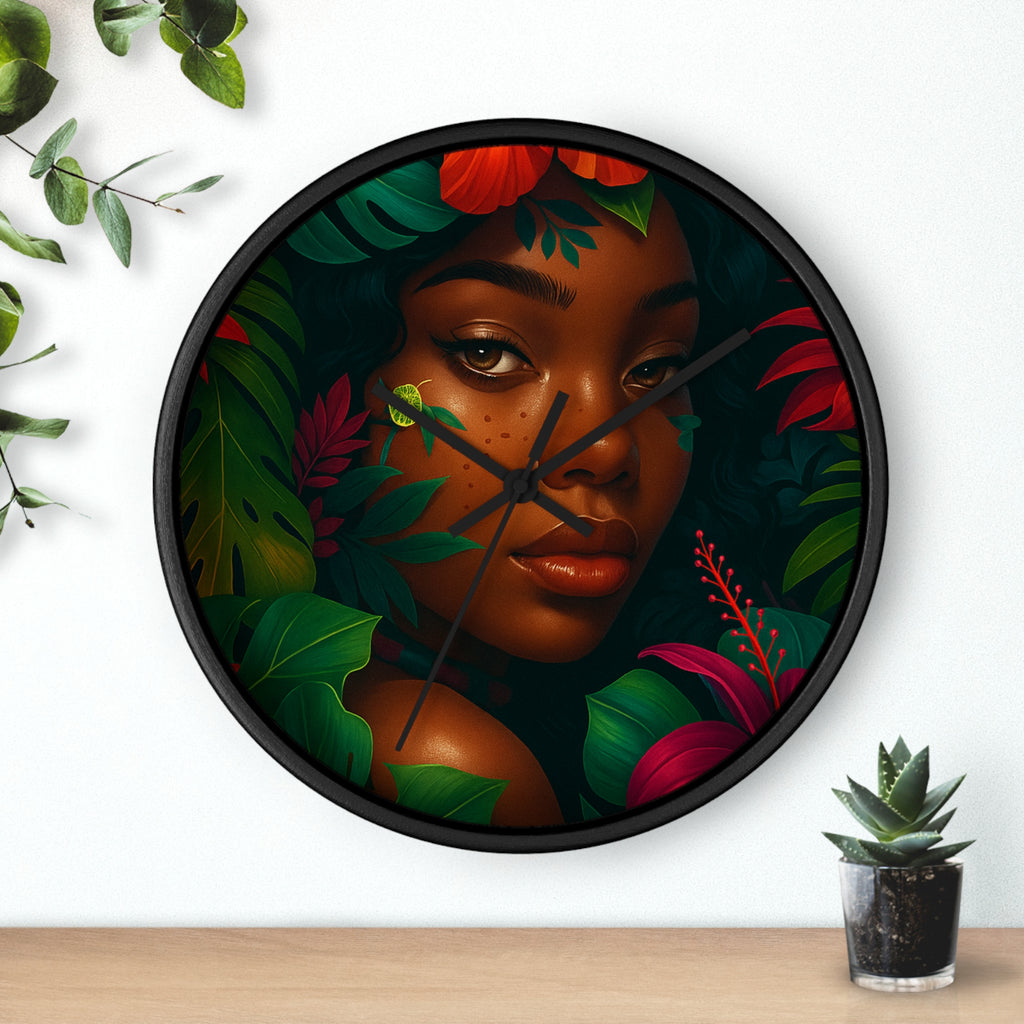 Tropical Wall Clock with Jungle Aesthetic