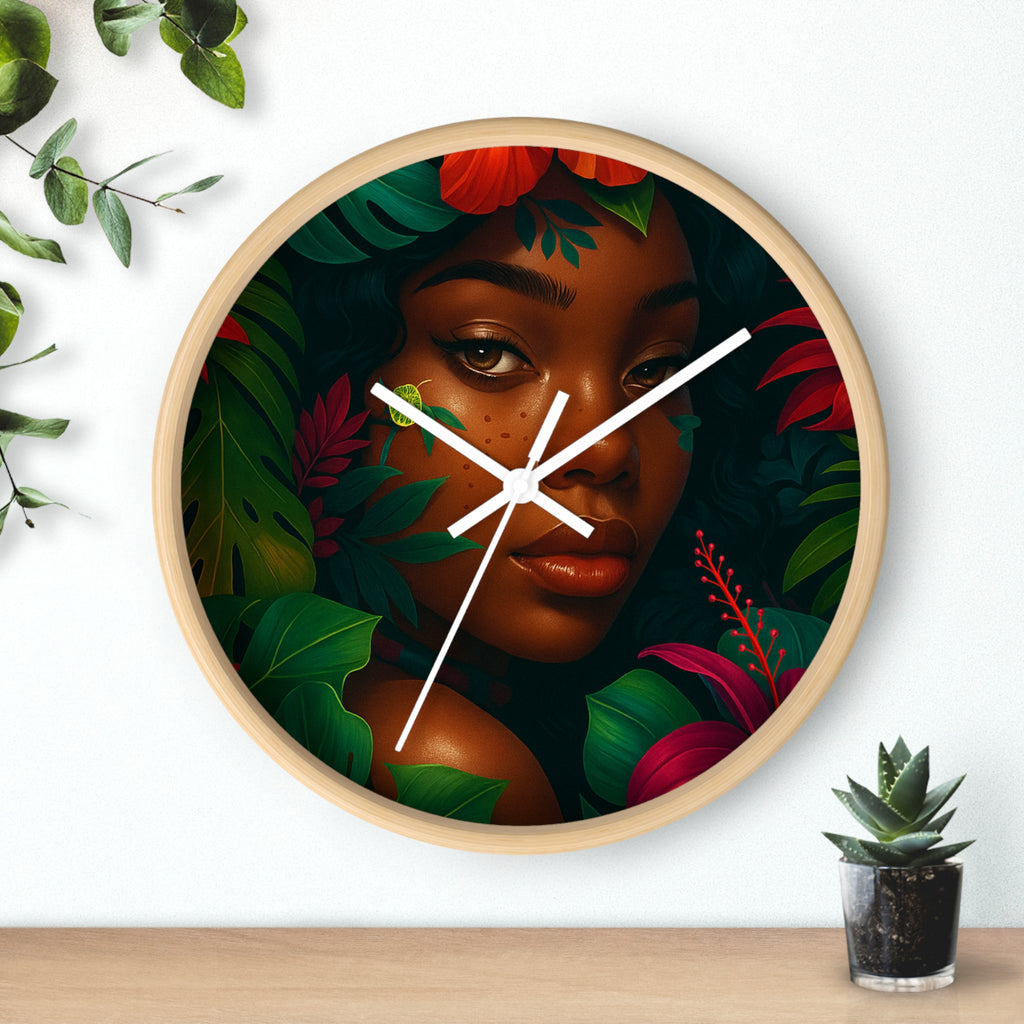 Tropical Wall Clock with Jungle Aesthetic